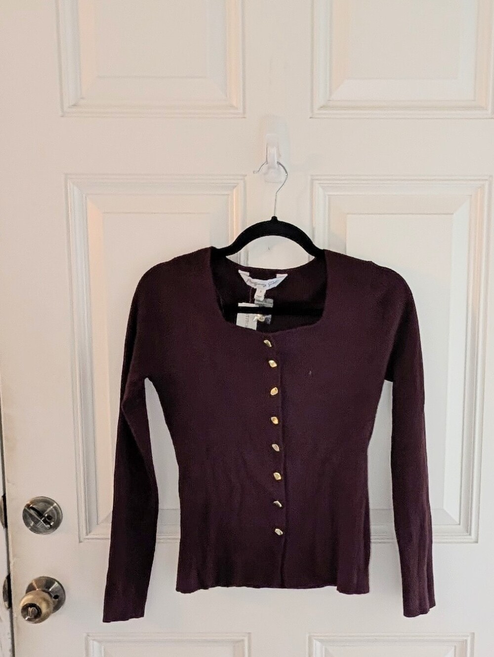 Montgomery Post Jane Square Neck Ribbed Sweater - S